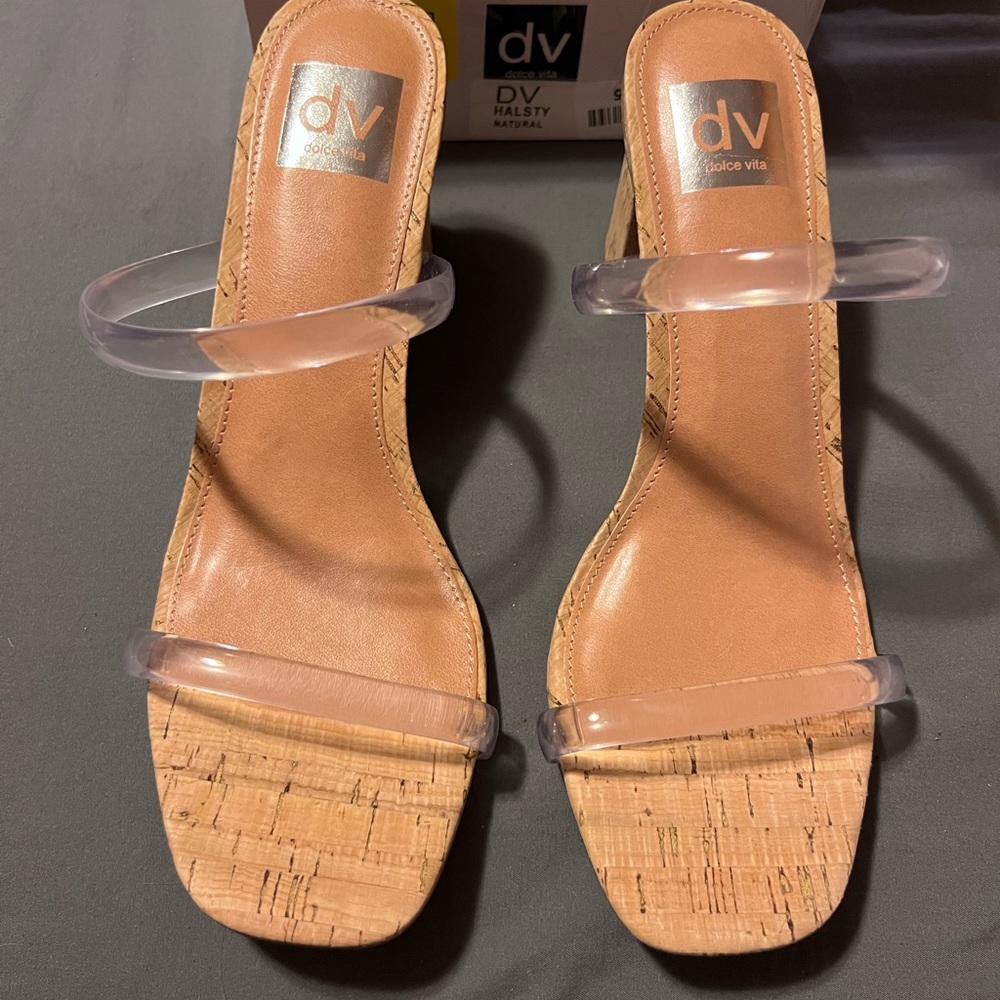 Dolce Vita Clear Two Strap Heels 9